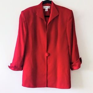 Christian DIOR Vintage Red Blazer Coat Jacket